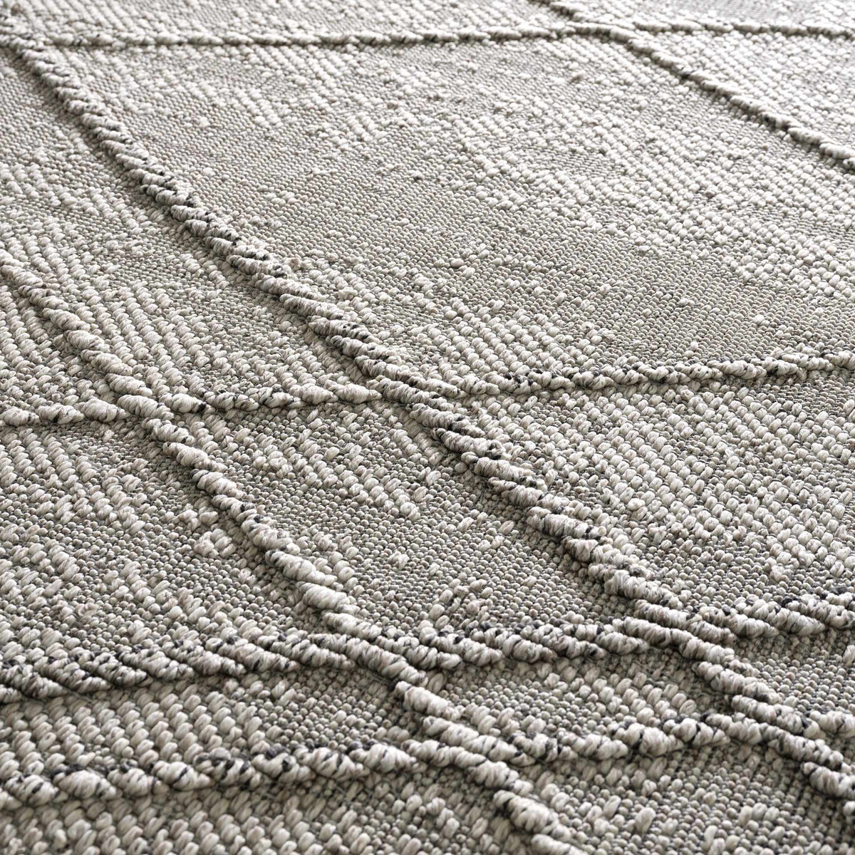 Baqer Bone & Taupe Textured Performance Outdoor Rug - Clearance