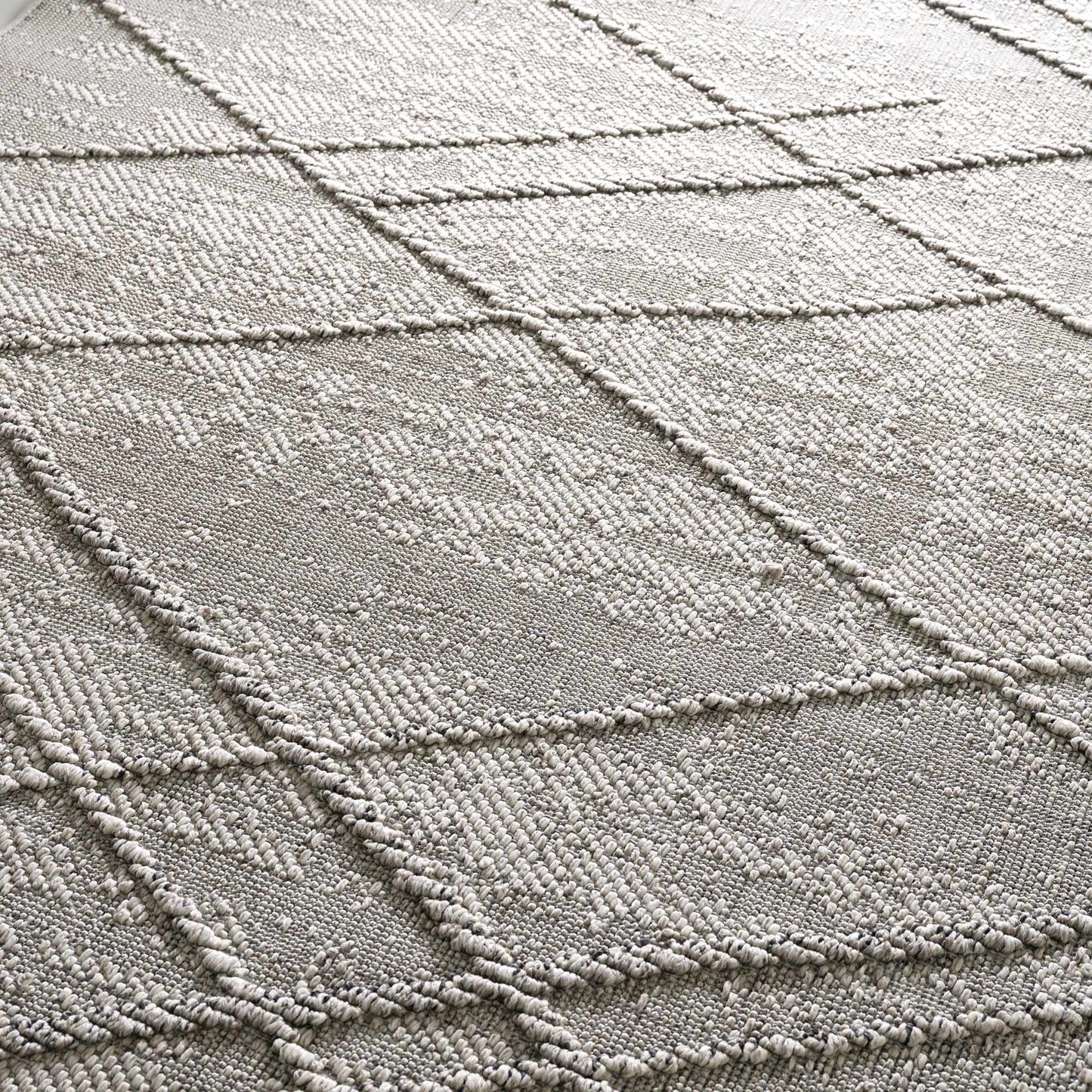 Baqer Bone & Taupe Textured Performance Outdoor Rug - Clearance