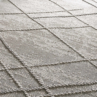 Baqer Bone & Taupe Textured Performance Outdoor Rug - Clearance
