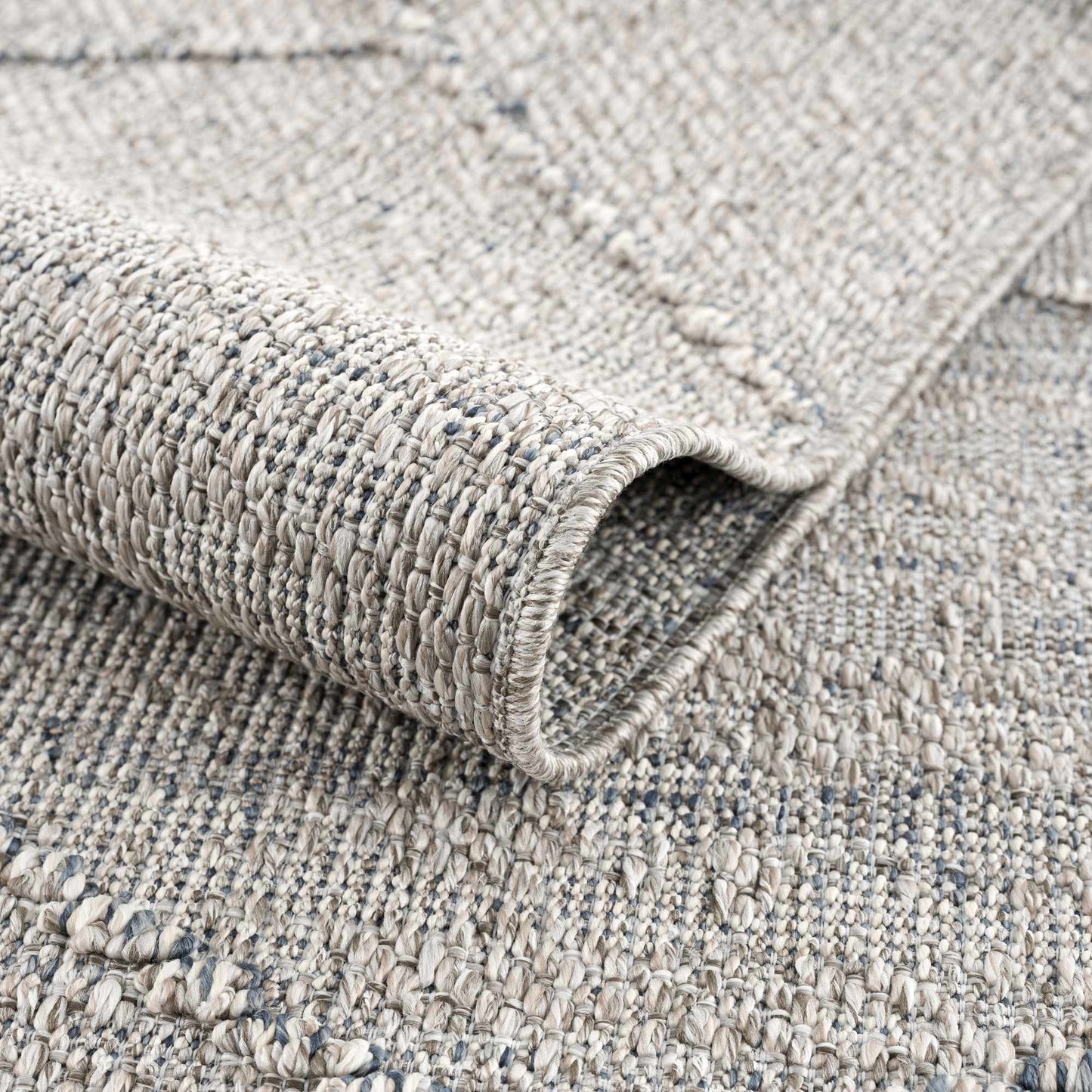 Baqer Taupe & Gray Textured Performance Outdoor Rug - Clearance