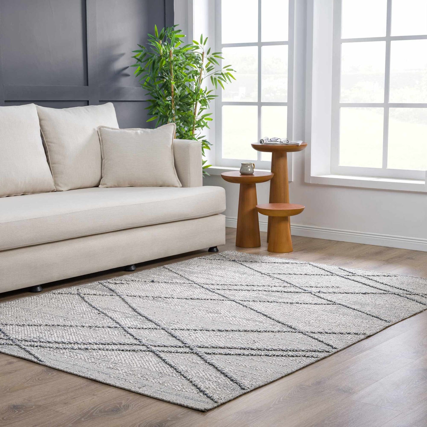 Baqer Taupe & Gray Textured Performance Outdoor Rug - Clearance