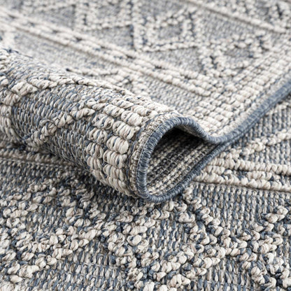 Diah Gray Blue & Bone Outdoor Area Rug - Clearance