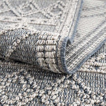 Diah Gray Blue & Bone Outdoor Area Rug - Clearance