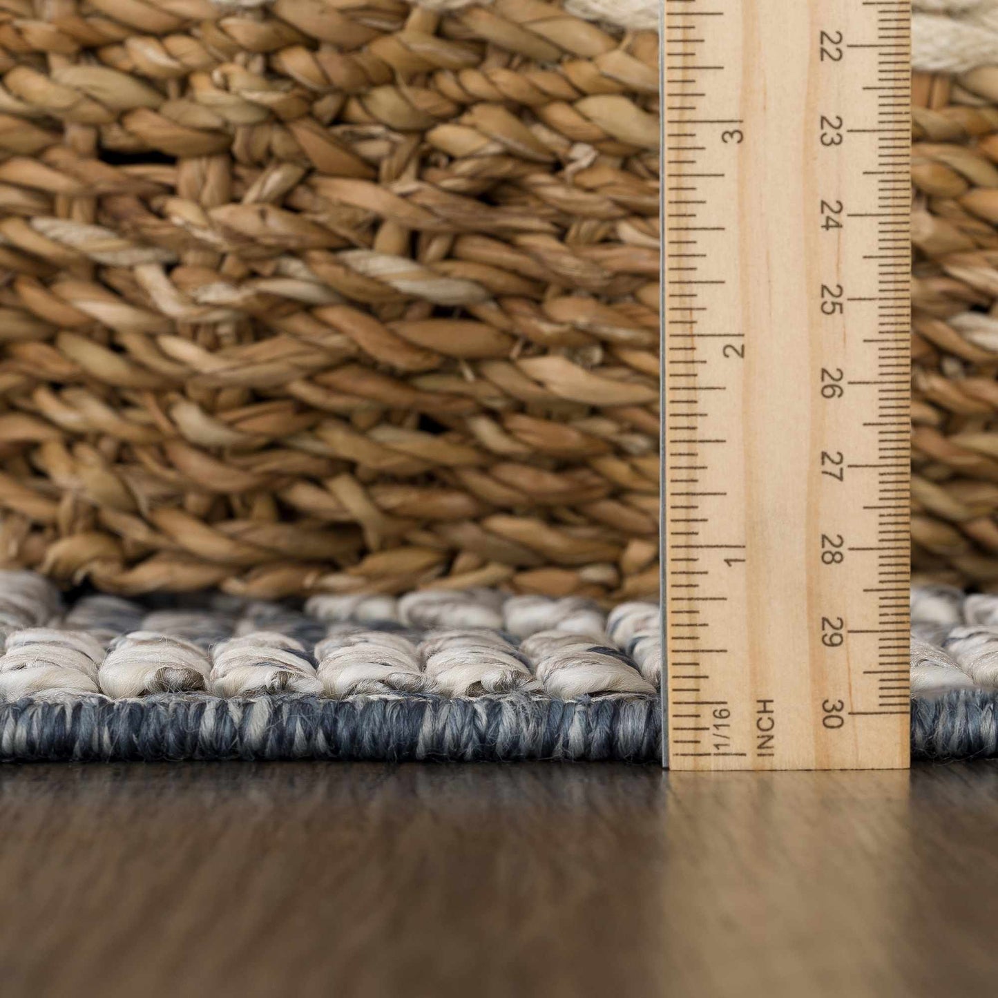 Diah Gray Blue & Bone Outdoor Area Rug - Clearance
