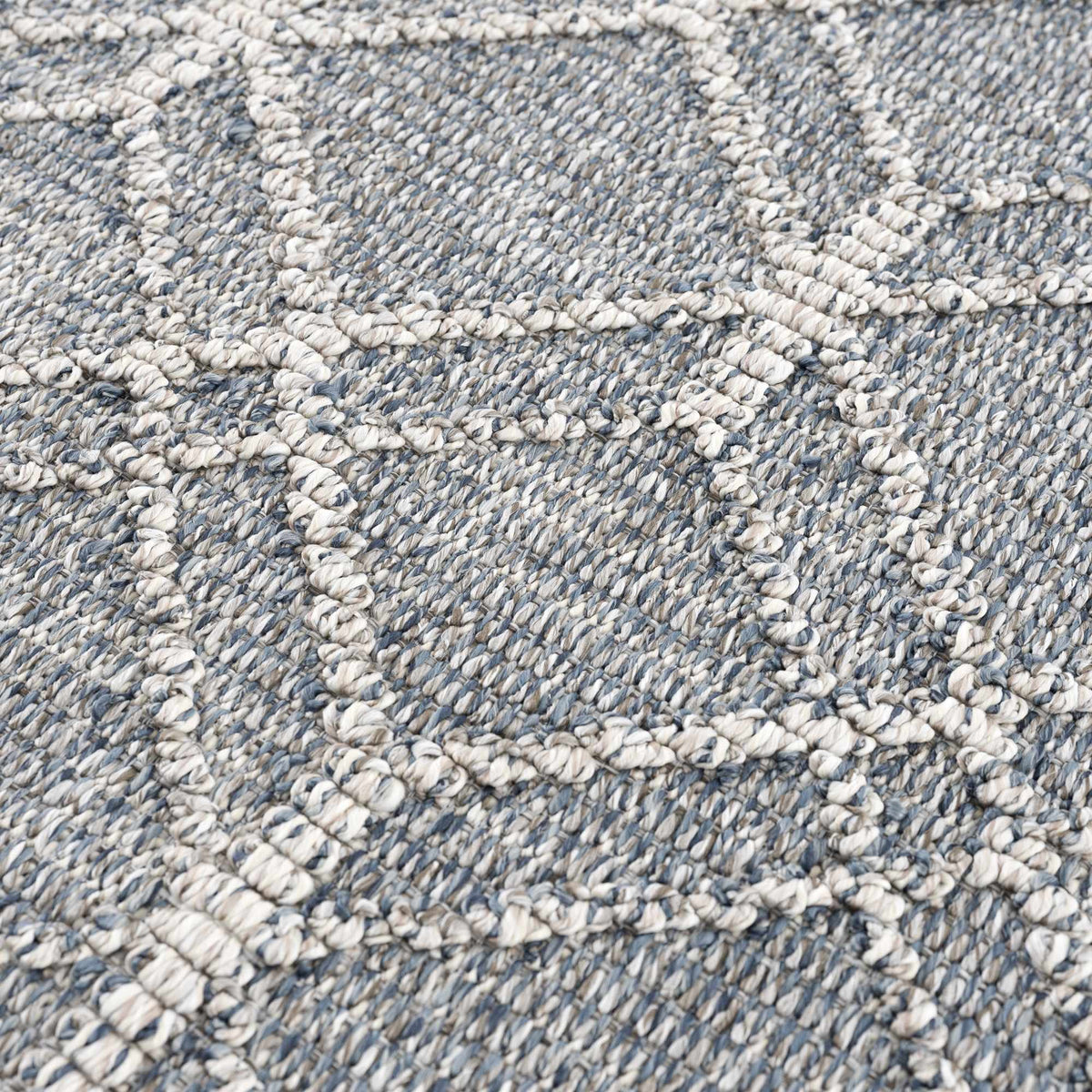 Diah Gray Blue & Bone Outdoor Area Rug - Clearance