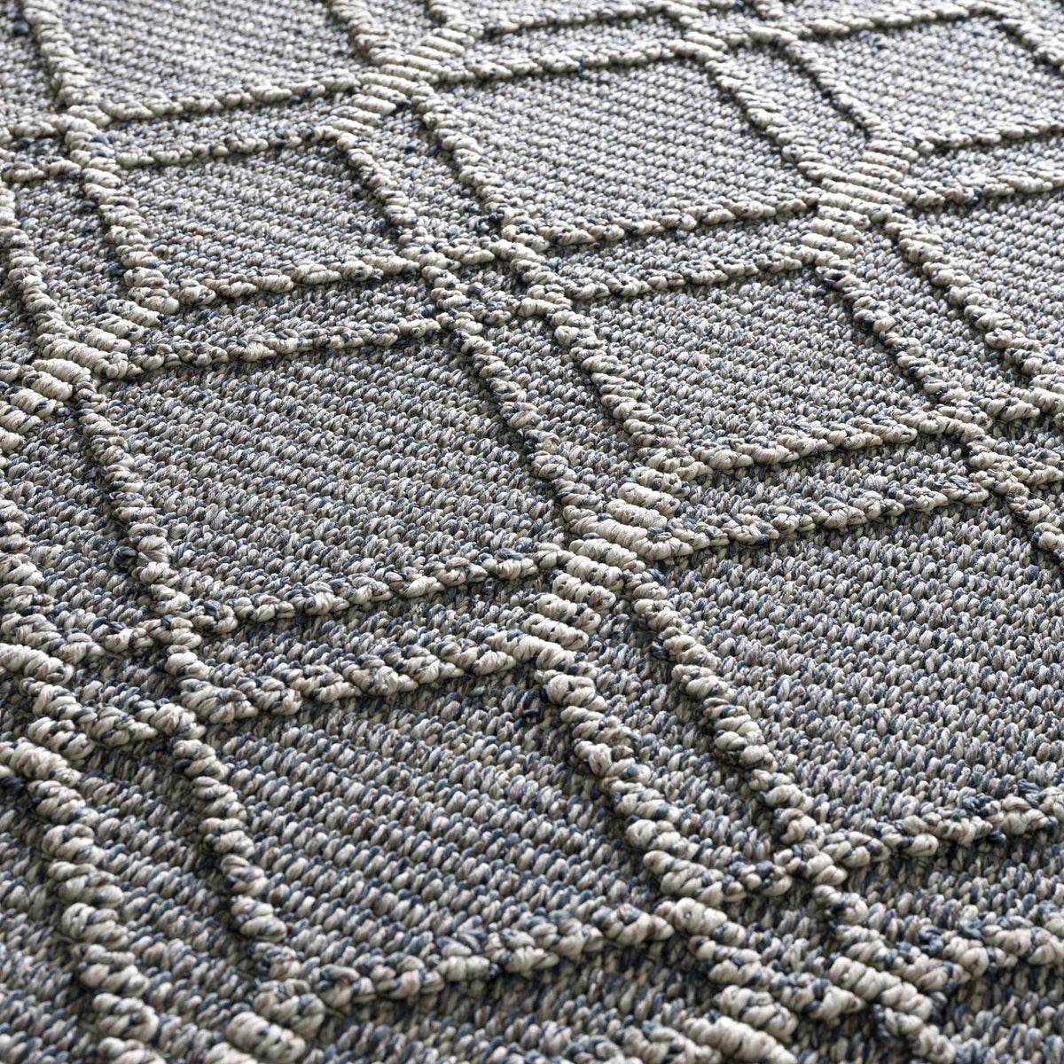 Diah Gray Blue & Bone Outdoor Area Rug - Clearance
