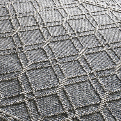 Diah Gray Blue & Bone Outdoor Area Rug - Clearance