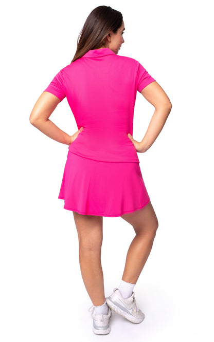 90 Degree by Reflex Pique Tee Time Polo Top with Ruched Detail