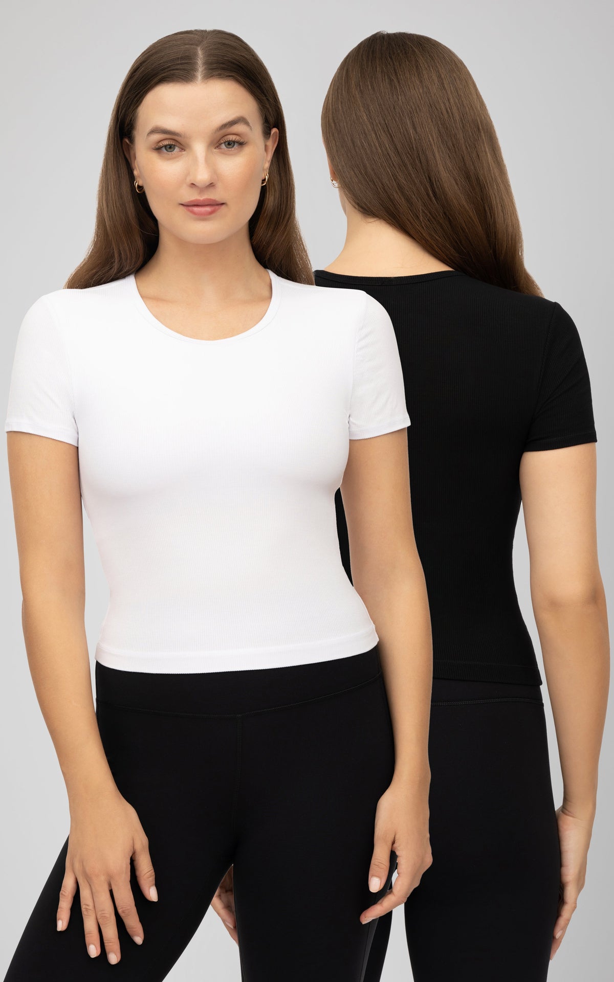 90 Degree by Reflex 2 PK Heavenly Rib Short Sleeve Shirt