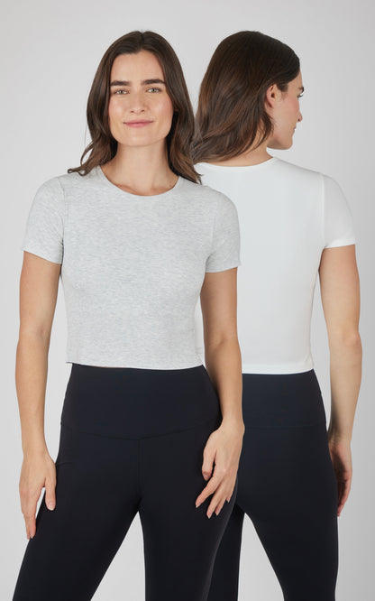 90 Degree by Reflex 2 PK Heavenly Rib Short Sleeve Shirt