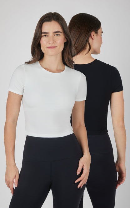 90 Degree by Reflex 2 PK Heavenly Rib Short Sleeve Shirt