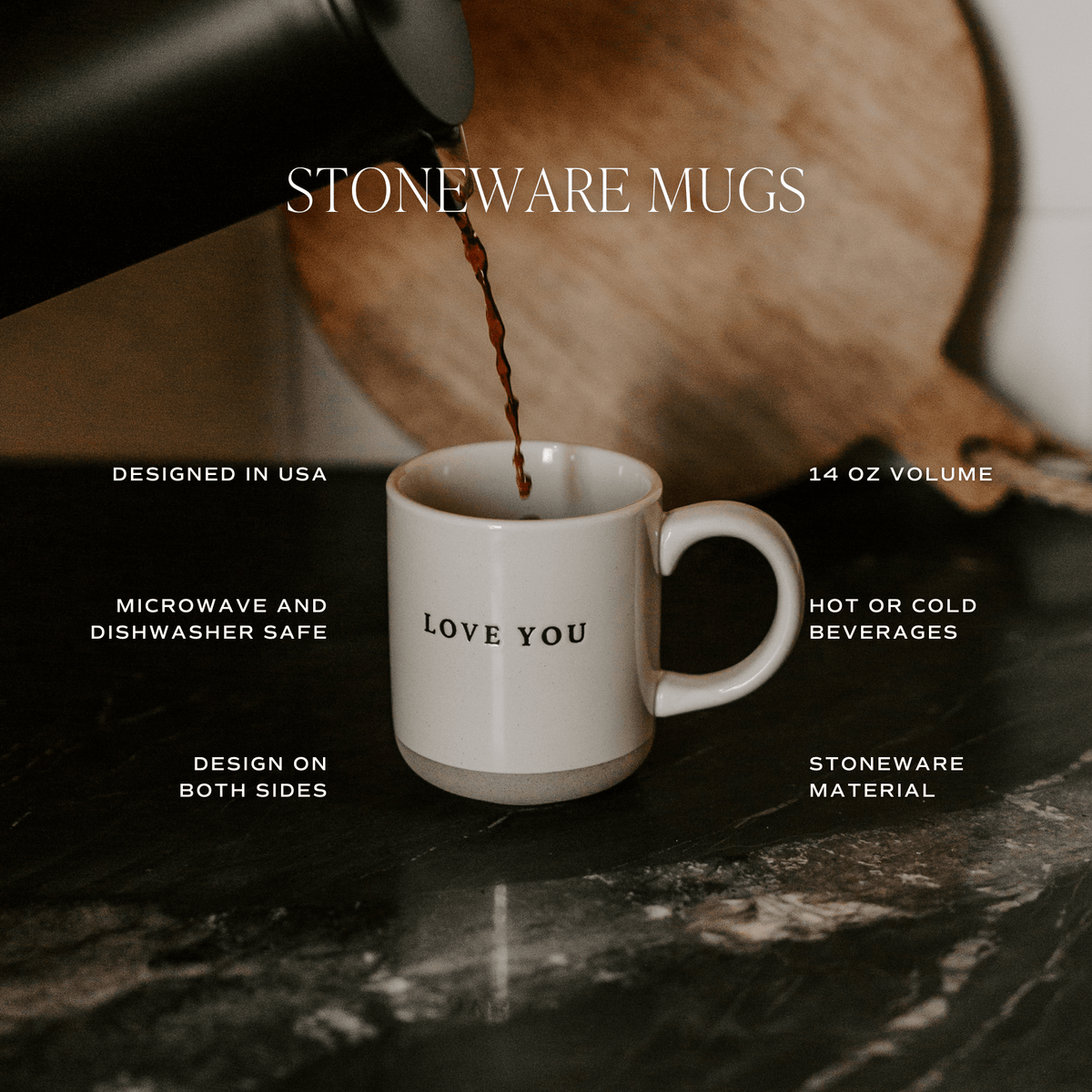 Fall Leaves 14 oz Orange Stoneware Coffee Mug