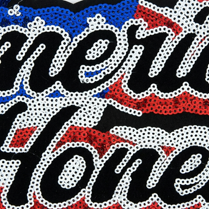Independence Day Sequin American Flag Iron On Patch Glitter Patriotic USA 4th of July Craft Sewing Embroidery Clothing Patch Decoration