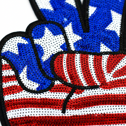 Independence Day Sequin American Flag Iron On Patch Glitter Patriotic USA 4th of July Craft Sewing Embroidery Clothing Patch Decoration