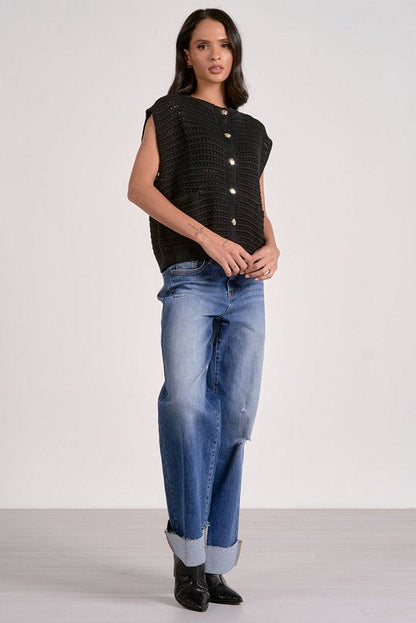 Ayla Sweater Vest Black