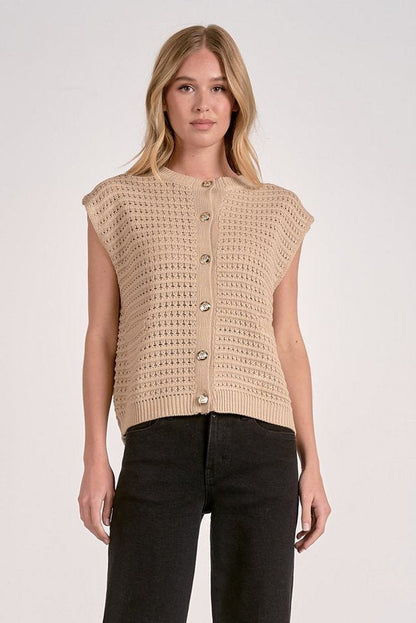 Ayla Sweater Vest Taupe