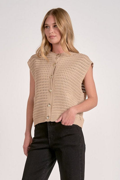 Ayla Sweater Vest Taupe