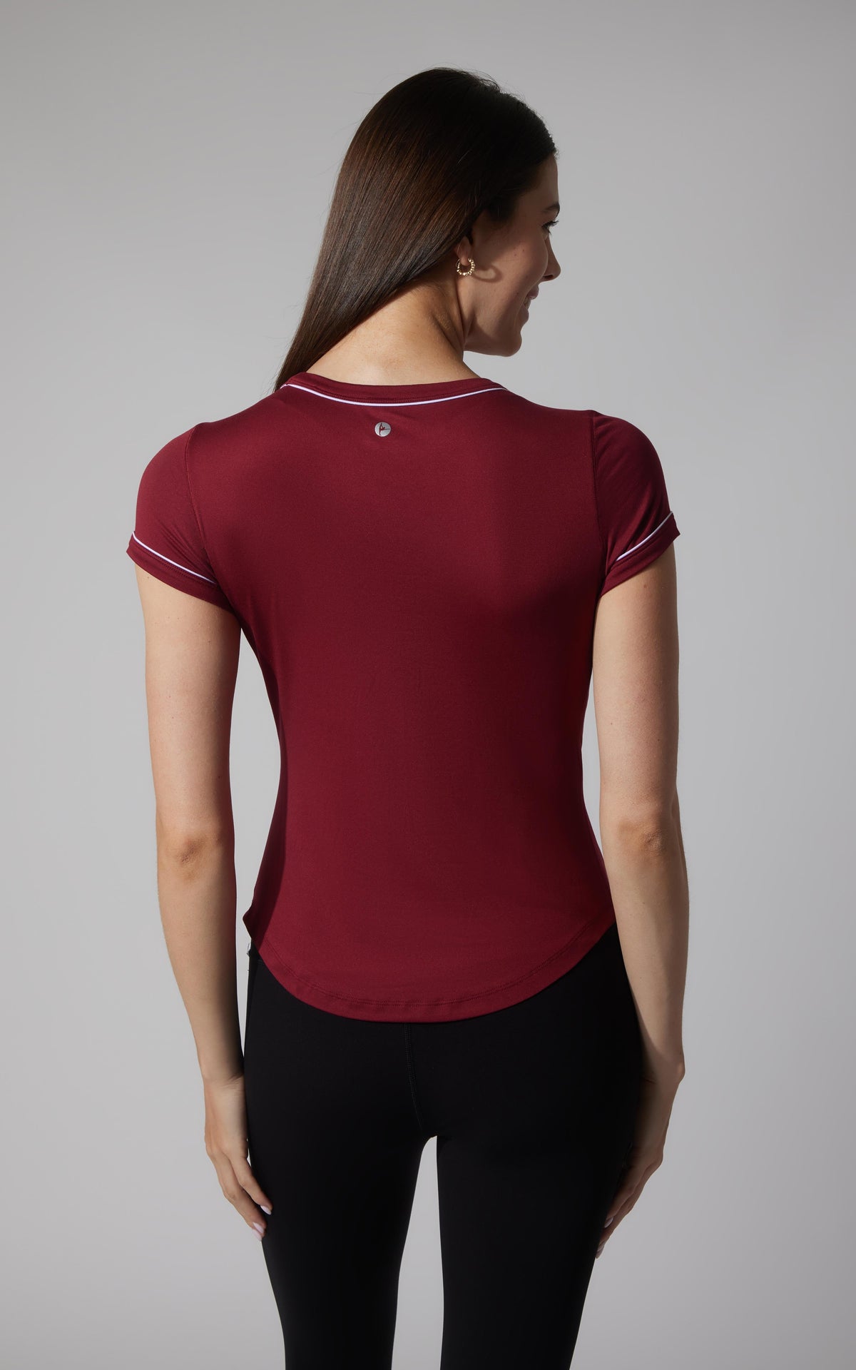 90 Degree by Reflex 2 PK Super Soft Synergy High Crew Neck Short Sleeve Top and Crew Neck Top