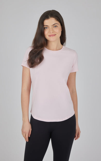 90 Degree by Reflex Cotton Jersey Brenna Acid Wash Crew Neck Tee