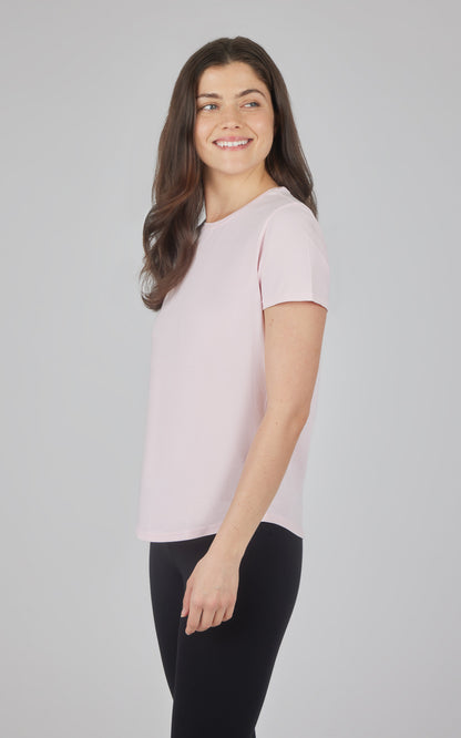 90 Degree by Reflex Cotton Jersey Brenna Acid Wash Crew Neck Tee