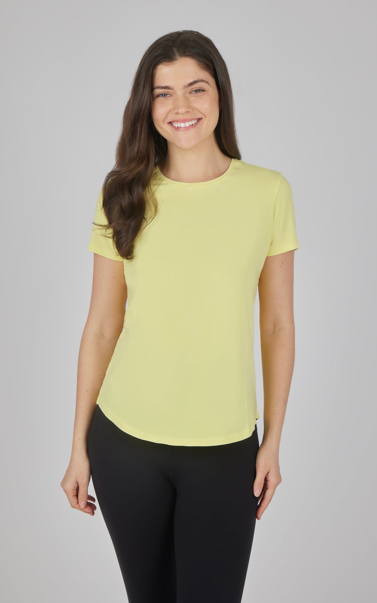 90 Degree by Reflex Cotton Jersey Brenna Acid Wash Crew Neck Tee