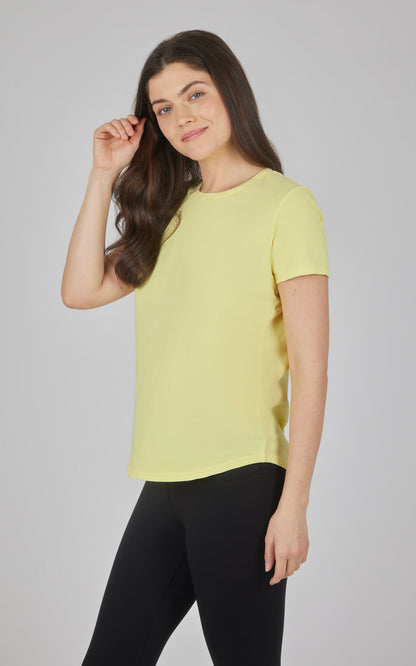 90 Degree by Reflex Cotton Jersey Brenna Acid Wash Crew Neck Tee