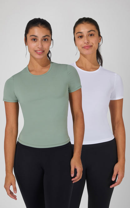 90 Degree by Reflex 2 Pk Air Cloud Jersey Meet and Greet Length Short Sleeve Shirt