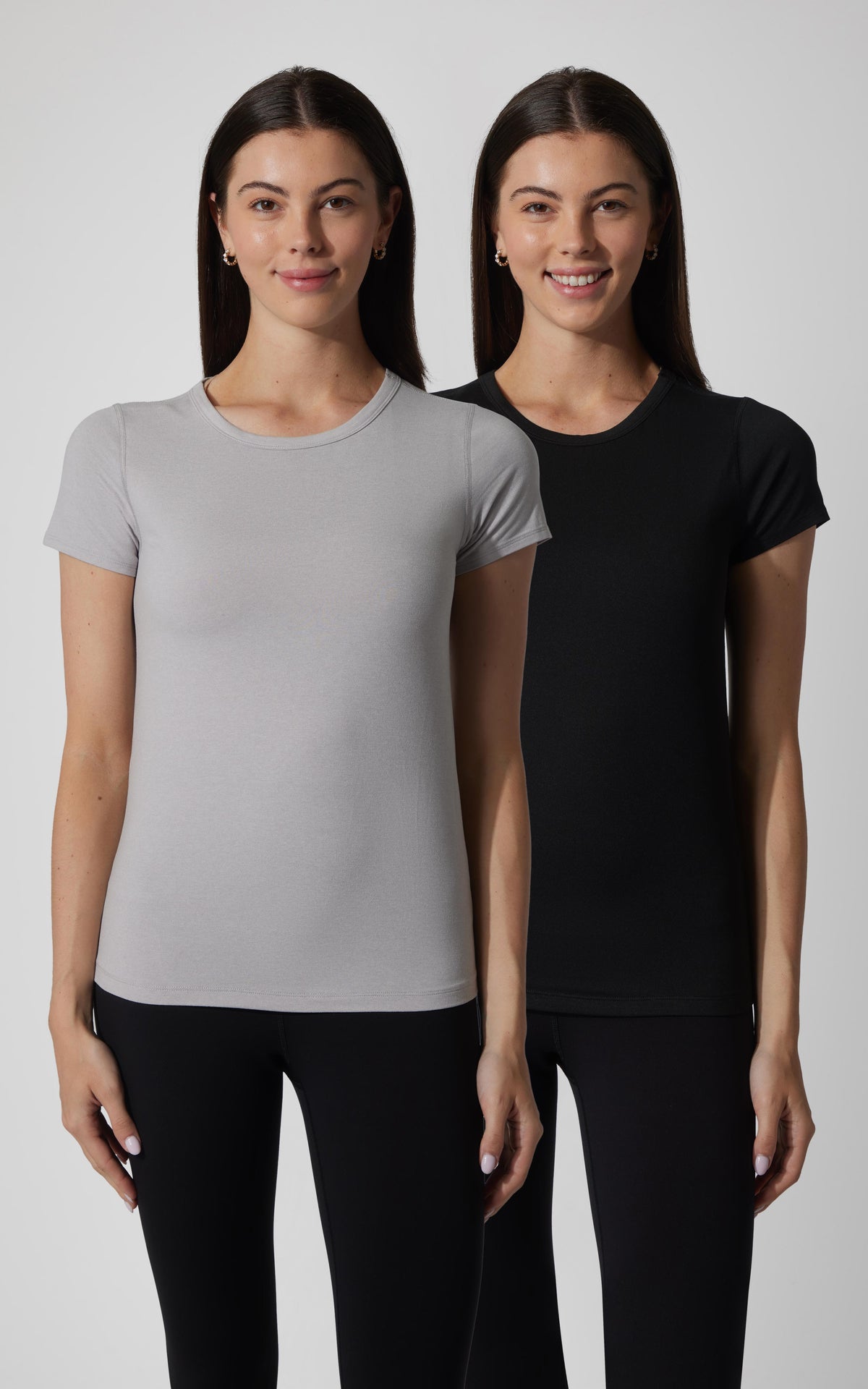 90 Degree by Reflex 2 PK Cationic Jersey Full Length Crew Neck Short Sleeve Tee