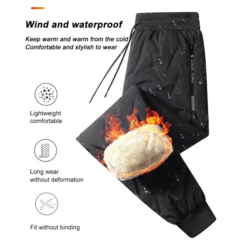 Sweatwear Winter Warm Lambswool Thicken Sweatpants Men Outdoors Casual Windproof Jogging Pants Brand High Quality Trousers Men