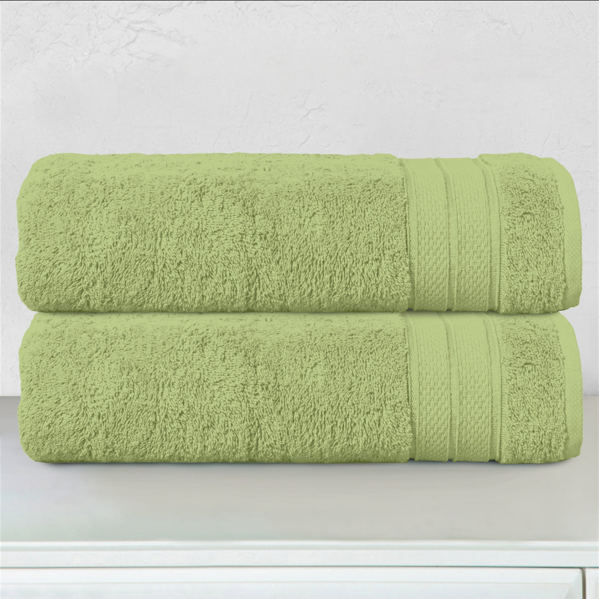 Elegant Comfort 2-Piece Turkish Cotton Three Line Popcorn Bath Towel Set, 27 x 54 inch