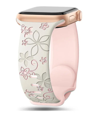 Apple Watch Silicone Band - Durable Floral Design Strap