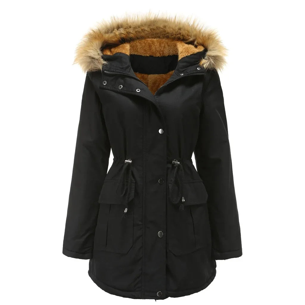 Women's Plush Winter Parka Coat