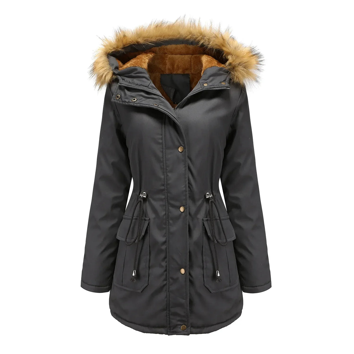 Women's Plush Winter Parka Coat