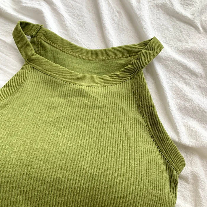 Women's Small Strap Vest Outdoor Wear Summer Beautiful Ba Sports Yoga Hanging Ne Top with Chest Pad Matching Underwear