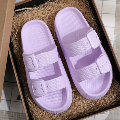 Comwarm New Women's Platform Slippers Outdoor Women's Sandals With Adjustable Buckle Summer Eva Soft Light Women Beach Slippers 2026