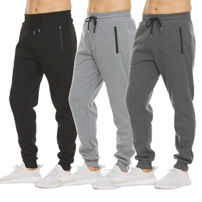 new Sweatpants Streetwear Trousers Men Pants Solid color Drawstring Zipper Pockets Cargo Pants Men Overalls Running pants