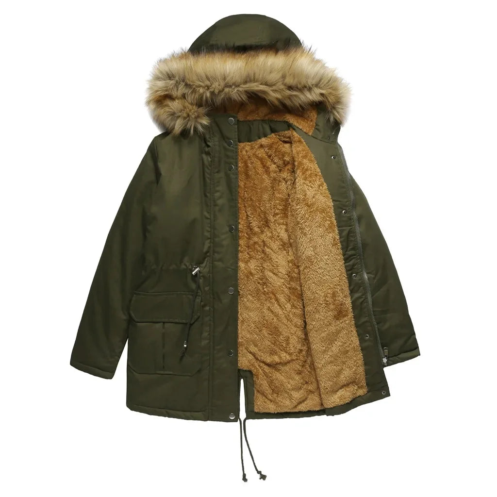 Women's Plush Winter Parka Coat