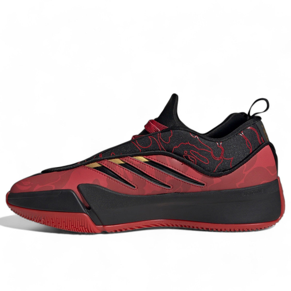 adidas Men's Dame 9 'Bape Black Red' Sneakers
