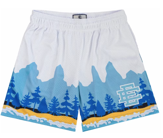 Eric Emanuel Men's Ee Basic Short White/Aqua Ss24 Shorts