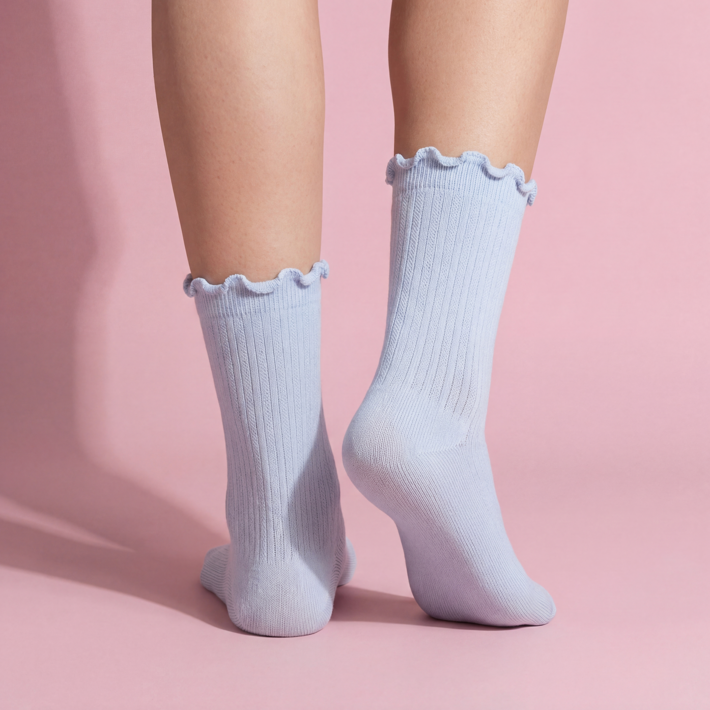 Anna-Kaci Women's 4-Pair Pack Soft Ribbed Ankle Socks with Ruffled Edge Trim Lightweight Knit Design in Multiple Color Combinations