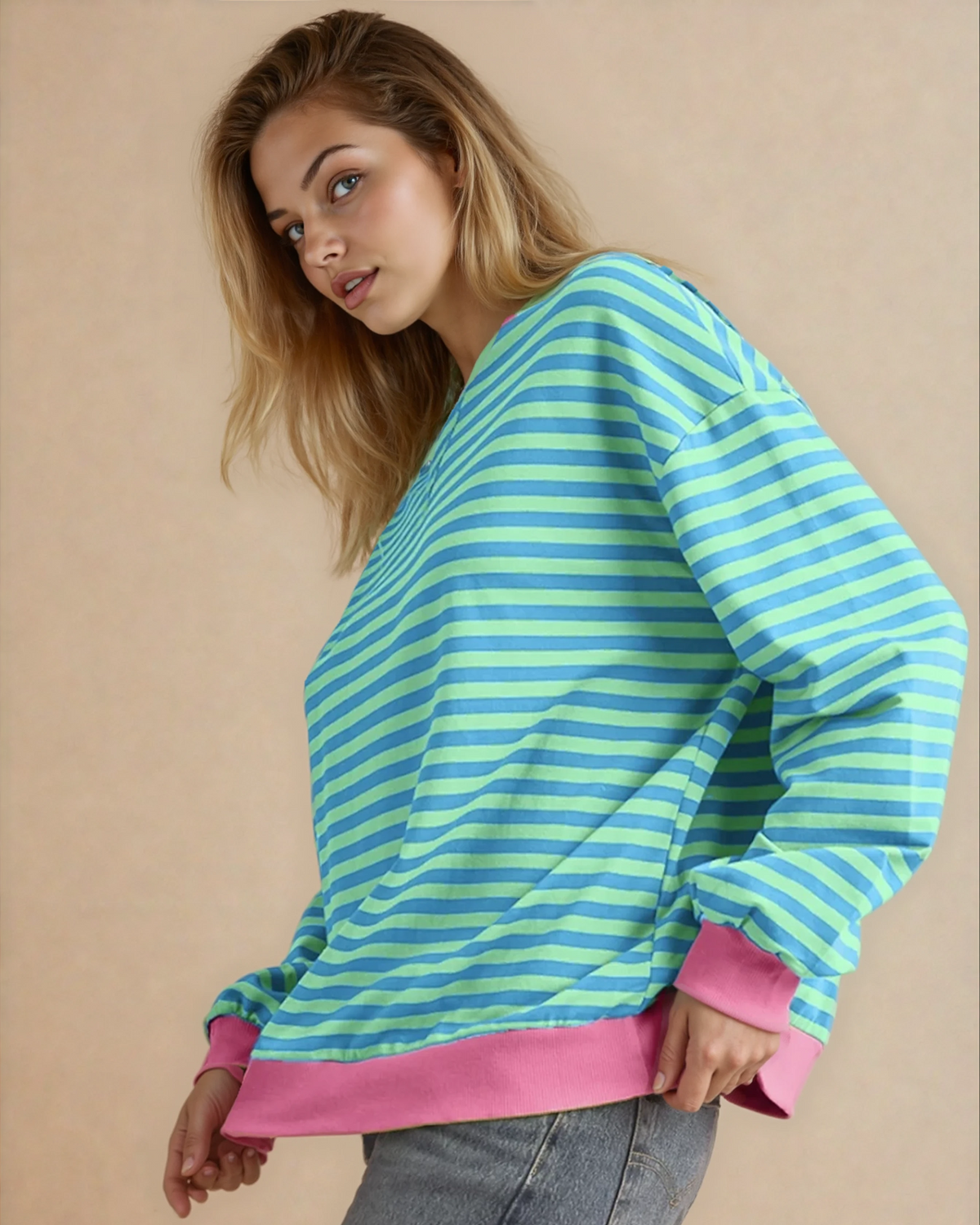 Cameron Oversized Pullover - Blue