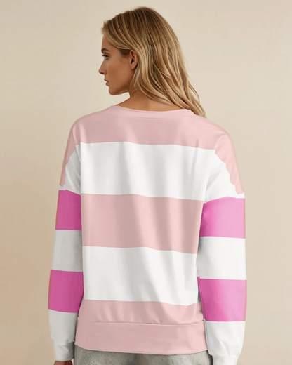 Ashlyn Lightweight Colorblock Sweatshirt - Pink