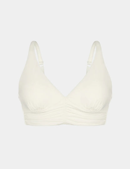Sculpt Ruched Deep V Bikini Top