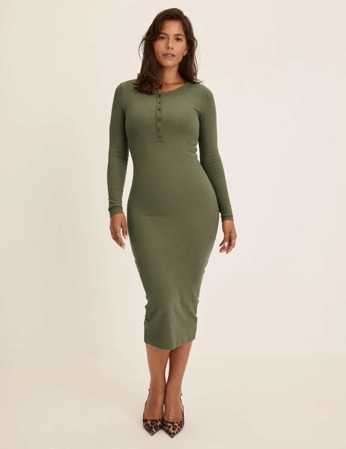 SculptRib™ Cotton Henley Dress