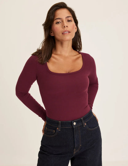 SculptRib™ Cotton Long Sleeve Top