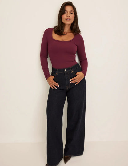 SculptRib™ Cotton Long Sleeve Top