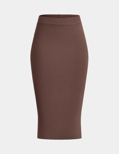 SculptRib™ Cotton Midi Pencil Skirt
