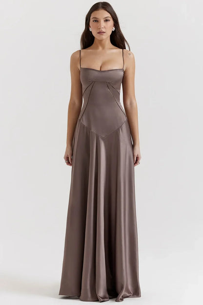 Women's new sexy slip dress slim backless dress long evening dress for women