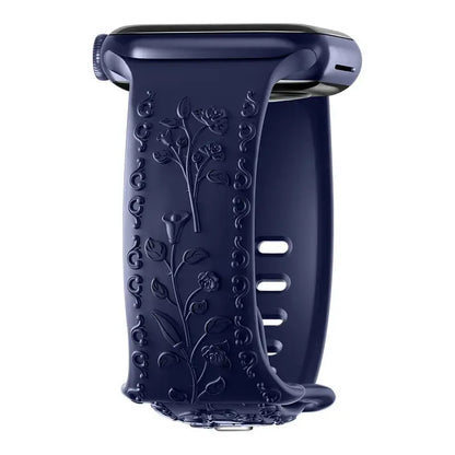 Apple Watch Silicone Band - Floral Engraved - Stylish Design