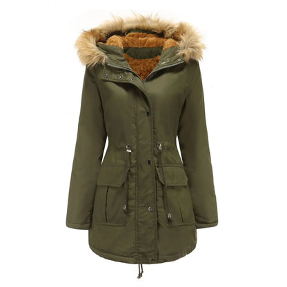 Women's Plush Winter Parka Coat
